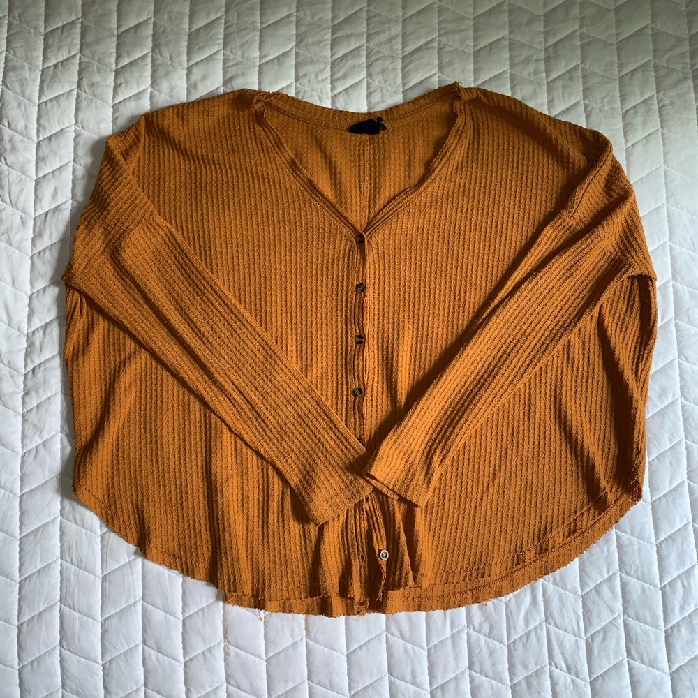 Out from under jojo oversized thermal button up